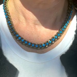 Danijo choker necklace. Faux sapphire